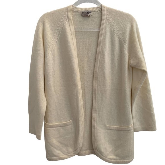 Vintage Neiman-Marcus 100% Cashmere‎ Open front sweater Sz M - Picture 1 of 6